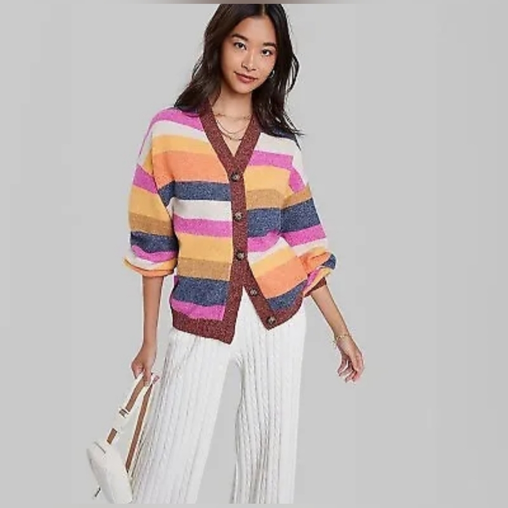 Women's Ascot + Hart Striped Graphic Cardigan -